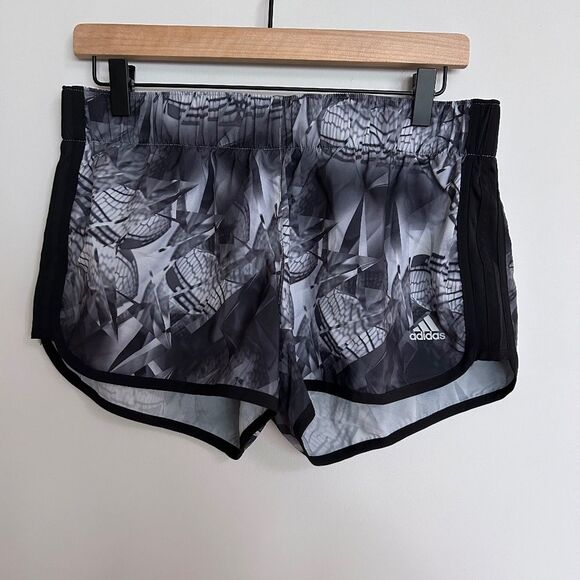 Adidas Black Grey Workout Shorts - Picture 1 of 5